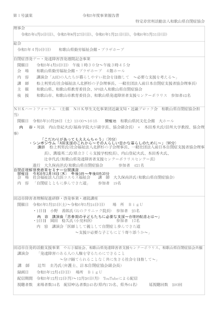 令和5年度事業報告